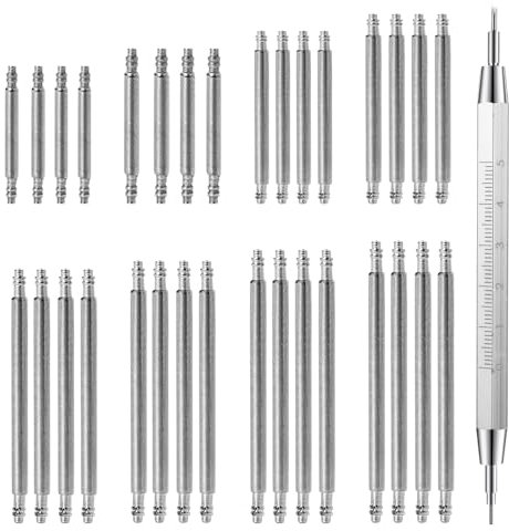 33 Stück Uhren Federstegwerkzeug Set, Stifte für Uhrenarmband Uhrmacherwerkzeug Set Uhrenwerkzeug Federstifte für Uhrenarmbänder Edelstahl Uhrenarmband Link Pins Federstifte Uhr Entferner Repair Tool