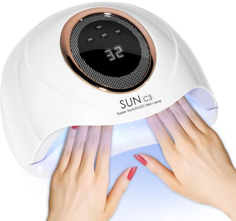 248 W UV-LED-Nagellampe, Gel-Nagellampe, UV-Nageltrockner mit 63 Perlen, automatischem Sensor und 4 Timer-Einstellungen, perfekt für zu Hause und den Salon (C3)