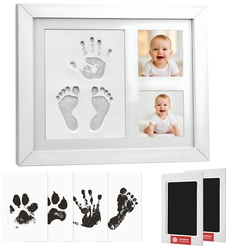 Gipsavtryck Baby Handavtryck Och Fotavtryck Set, Fotavtryck Baby, Keramik Handavtryck Minnesram, Avtrycksset Baby Fotavtryck Set, Tappavel Avtryck Set, Personaliserade Gåvor Baby för Nya Mamma