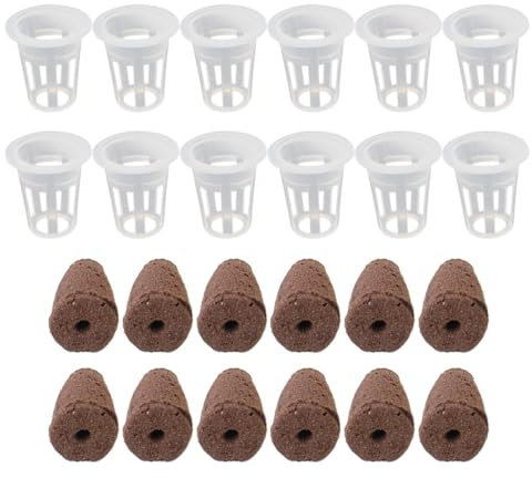 SUPVOX 12 Ensembles Bloc Crèche Poisson Tomate Paniers pour Décor Planteur Plantes Osier Verser Filet Usine Plateaux Système Soi Cage Corbeille Pot Bloc De Godet De Semis Plastique