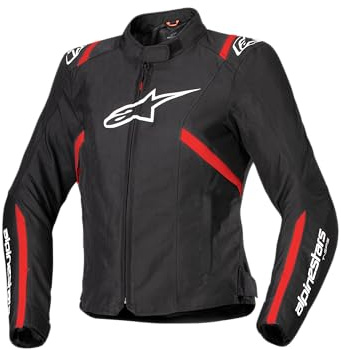 Alpinestars Stella T-SPS V2 Impermeabile Giacca Tessile Moto da Donna, Nero/Rosso, M