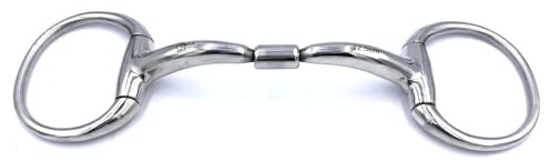 Equine Smile ES0006 ErgoBit - Varilla de cabeza de oliva doble rota con roll-R anatómica de acero inoxidable diámetro del anillo 70 mm, grosor de la dentición 14 mm (11,5 cm)
