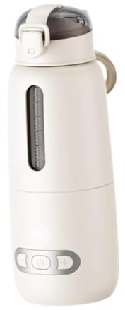 Homyl Calentador de Botellas de Leche Portátil Botella de Vidrio para Calentar Agua Taza Eléctrica Recargable Por USB para Bebés Diseño Ligero Y Rápido, beige 300ml, tal como se describe