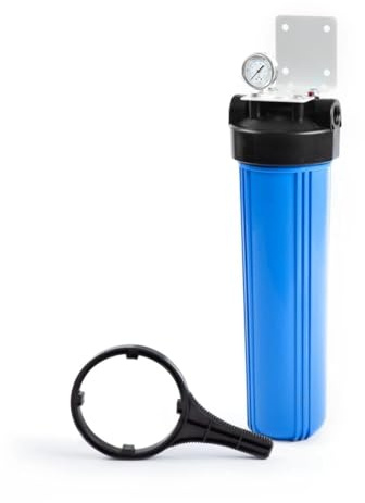 Aquaboon 20 x 4.5 Whole House Well Water Filter System with Pressure Release (1 Port) | Certified | Compatible with Pentek 150233, 150235, Geekpure BB- 20B