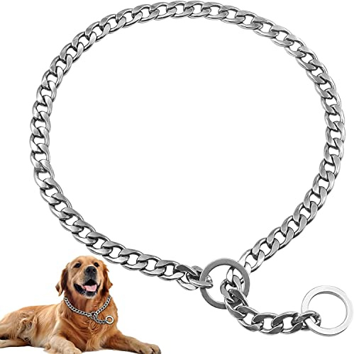 Collar para Perro Collar de adiestramiento para Perros en Acero, Collares Antitirones para Perros, Ajustable al Aire Libre Entrenamiento y Correr,Caminar (S-2,5mm×50cm)