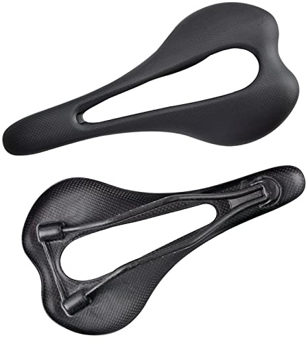 YHESEN Selle de vélo, Grande Creuse, Ultra légère, Fibre de Carbone Mate 3K pour vélo de Route, VTT