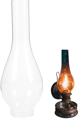 Cheminée en verre pour lampe à huile – Base de 5,1 cm par 24 cm de haut – Pièce de rechange résistante à la chaleur pour lampes de style kérosène