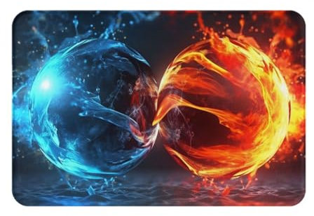 OPSREY Zerbino resistente stampato con palline di ghiaccio e fuoco, tappetino per ingresso lavabile