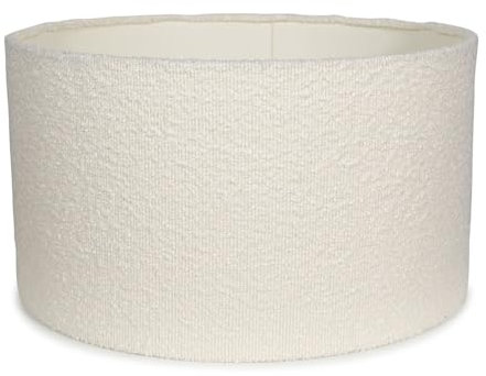 MiniSun | Large Modern Cream Boucle Drum Light Shade | Lamp Shades, Home Décor & Improvement Essential | 450mm Shade Width
