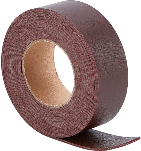 GORGECRAFT 25 mm breda dubbelsidiga läderremsor 200 cm långa platt läderband 1,7 mm tjocka imiterat läderremsor flätade trådar för DIY-hantverk Bälteshandtag Armband Smyckestillverkning, kokosnötsbrun