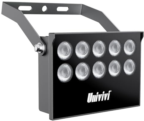 Univivi IR Strahler, 850nm Weitwinkel-IR Scheinwerfer für Nachtsicht, IP67 Wasserfest 10 LEDs nfrarot Licht mit 12V DC-Netzteil für IP-Kamera, CCTV-Überwachungskamera für Innen-und Außenbereich