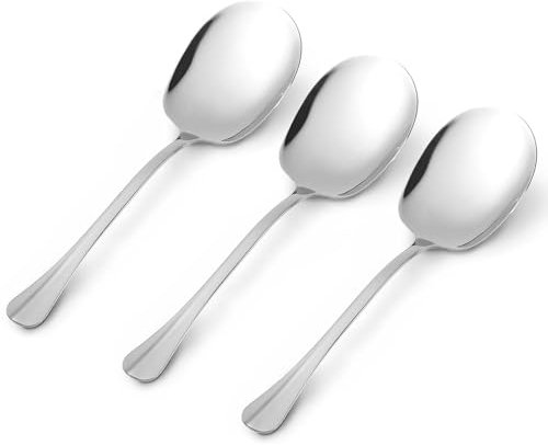 3 cucchiai da portata grandi, 25 cm, cucchiai da portata in acciaio inox, cucchiai grandi, posate, cucchiai da portata, cucchiai lunghi in acciaio inox, posate da portata