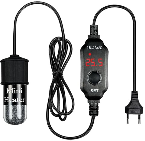 BORDEAG Mini calentador de acuario, 30 W USB para acuario, con indicador LED, regulador de temperatura externo, minibarra de calefacción para acuarios, calentador de acuario, calentador para tanques