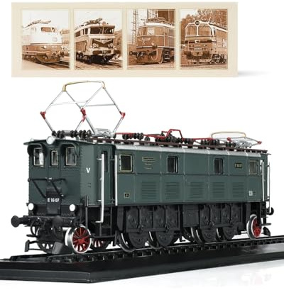 Risopen HO Modelo de locomotora 1927 E 16 07, escala 1:87, colección vías de tren, decoración, regalo adultos (verde)