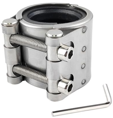 40-44 mm Abrazaderas Metalicas para Tubos, con Herramienta de Montaje, Potente Capacidad de Reparación, Abrazaderas para Tubos, Adecuado para Reparaciones de Tubos de Plástico y Metal (plata)
