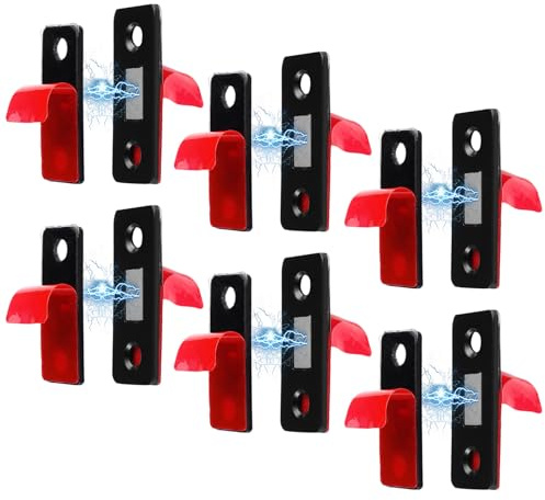 6 Pièces Aimant pour Porte de Placard Autocollant Puissant,Ultra-Fine Loqueteau Magnétique,Aimant Plat Petits pour Portes de Meubles, Portes Coulissante, Armoires, Tiroir, Rideaux, Moustiquaires