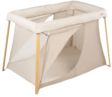 BÉABA, Cuna De Viaje 3 En 1, Moisés Para Bebé, Cama Auxiliar Y Parque, Evolutiva, Ligera, 6,8 Kg, Plegable, Compacta,Bolsa De Transporte Y Colchón Incluidos,Tejido Transpirable OekoTex,Arcilla/Gazela