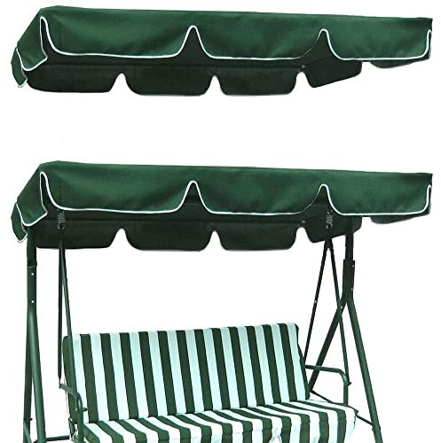 Timoau Porch Swing Canopy, Replacement Waterproof Swing Top Cover, Outdoor 3 Seater Garden Swing Seat Canopy Cover, Sun Shade Patio Canopy Awning 72×51