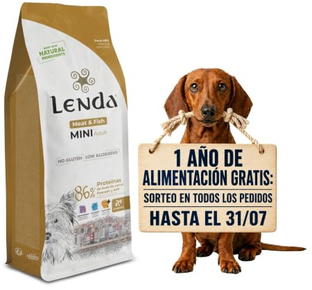 Lenda Mini Meat & Fish 2 kg - Pienso para Perros Adultos de Talla Mini - Hipoalergénico - Comida Natural para Perros Pequeños