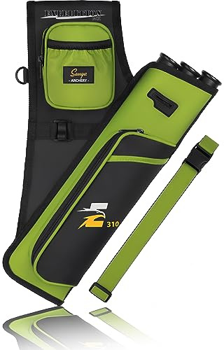 Sunya faretra per frecce arco. Include 3 tubi portafrecce, tasche per accessori e cintura. Adatto per archi compound e recurve.