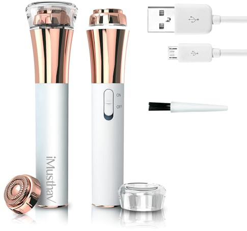 Professional Fast, Precise, Painless Facial Hair, Lips and Chin Remover for Women, USB Rechargeable Facial Epilator, 18K Gold-Plated Hypoallergenic 13mm Dual Ring Floating Head, 360° LED Light