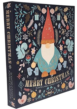 Set di candele profumate per calendario dell'avvento 2023-24 di fragranze festive mela, cannella, vin brulé, vaniglia, adatte per candele vegane, idea regalo