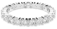 Swarovski Matrix Anello Vittore, Gioiello Versatile per Occasioni Speciali con Zirconia Bianchi, Pietre Scintillanti a Taglio Round, Placcatura in Tonalità Color Argento, Taglia 50