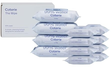 Coterie Baby Wipes for Sensitive Skin, Vegetable Fibres and Plastic Free, 99% Water, Hypoallergenic, pH Balanced, Fragrance Free, Clean and Soft Baby Products