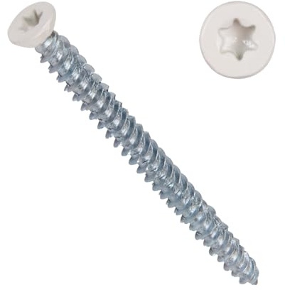 PARCO Vis pour cadre de fenêtre mm - Couleur - Vis de fenêtre galvanisée pour bois, plastique et aluminium - Pour montage sur fenêtre sans chevilles - Pour montage à distance (RAL 9001, 7,5 x 112 mm)