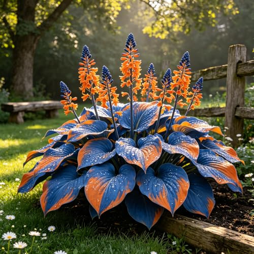 Frosttolerante langlebige Ausgefallene Hosta, Gartenzucht von Funkien, Blütenaktiv, Beste Gartenbetreuung, Besondere Hosta-4Wurzeln-H