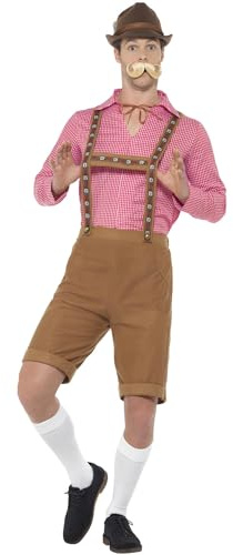 Smiffys Costume M. Bavarois, Rouge et marron, Avec chemise et Lederhosen