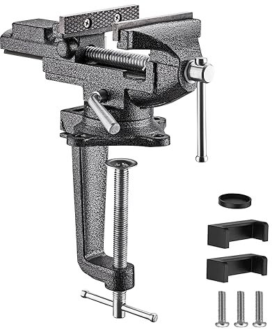TEENO Ancho de mandíbula 85 mm de banco de trabajo, tornillo con base giratoria de 360 grados, material de acero fundido,potencia de sujeción 800 kg, es desmontable y de doble uso
