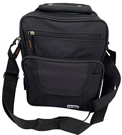 Lorenz Men's Cross Body Travel Gadget Multi function Bag Organiser 26 x 20 x 12 cms - Black