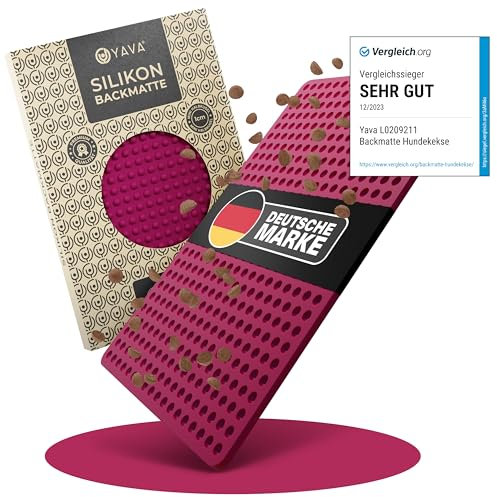 YAVA® Backmatte Hundekekse TESTSIEGER Mini Halbkugel (1cm), Premium Silikon Backmatte für Hundeleckerli, Hundekekse Backform, Leckerli Backmatte für Hunde, Silikonmatte, BPA-frei (Bordeauxrot)