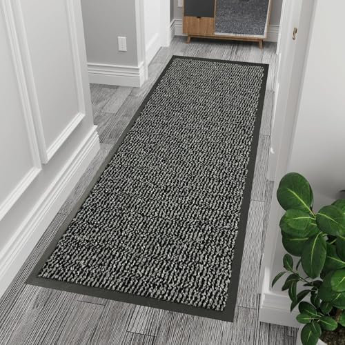 Non Slip Carpet Runners – Washable Hallway Runners with Rubber Backing – Low Profile, Dirt Trapper Durable Runner Rugs for Living , Hallway, Entryway, and Corridor - Long Runners for Narrow Spaces