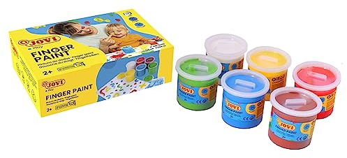 Jovi - Fingerfärg – 6 olika färger på 125 ml – glutenfri, lätt att rengöra från 2 år (P560S)