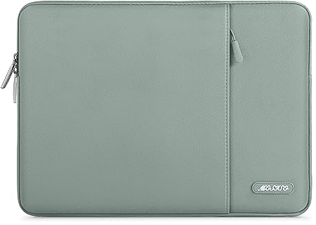 MOSISO Funda Portátil 13 Pulgadas, Laptop Bolsa Compatible con MacBook Air | M5 M4 M3 M2 M1 2026-2018/Neo/Pro M2 M1 2026-2016, Bolsa Vertical Poliéster Ordenador Con Bolsillo, Verde Antiguo