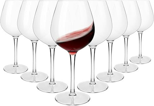 COOKY.D Incassable Verres à Vin Rouge de Bordeau 480ml, Tritan-Plastique Grand Verres à Vins pour Mariage et Fête, Lave-vaisselle Garanti, Lot de 8
