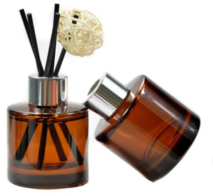 OHEETU Set di 2 diffusori vuoti da 50 ml, in vetro, per oli essenziali, aromaterapia, accessori per profumi, per fai da te, set di bastoncini diffusori a bastoncini, da 50 ml
