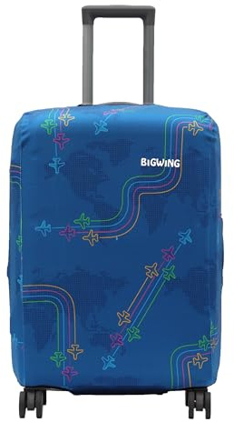 BIGWING Polyester Jet tryck skyddande hårt bagage resväska skydd, passar endast på fiber - plastväska, Flerfärgad, 28 inch (75 cm) Trolley Bag Cover, Resetillbehör