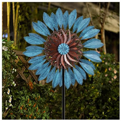 Garten WindmüHle 213cm Groß, WindräDer Aus Metall FüR Den Garten XXL, WindräDer Aus Metall FüR Den AußEnbereich,Terrasse, Rasen