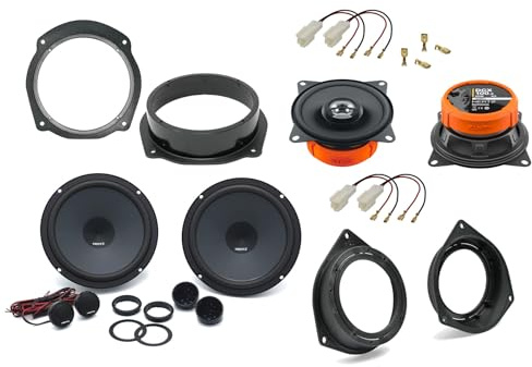 Superauto hi-fi Kit 6 Casse Altoparlanti K165 + DCX 100.3 Compatibili con FIAT BRAVO dal 2007 Anteriori e Posteriori + Adattatori e Accessori Montaggio