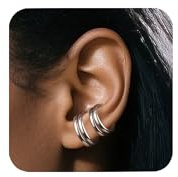 ALEXCRAFT Ear Cuff Acier Inoxydable Boucle Ear Cuff Sans Trou Ear Cuffs Manchette Oreille Femme Faux Percing Au Oreille Argent Demi Creole Cartilage