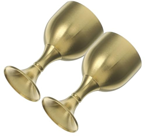 Hemobllo Coppa Per Offerte Buddista in Lega Di Rame, Tazza Decorativa Da Tavolo Resistente, Calice Piccolo 5,5 Cm, Set Da 2 Pezzi Per Cerimonie e Pratiche Religiose