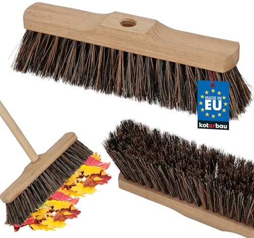 KOTARBAU® Straßenbesen - 27 cm - Besen ohne Stiel - PET/Kokos-Borsten - Kehrbesen aus Holz - Besen für Draußen & Drinnen - Zimmerbesen ohne Stiel