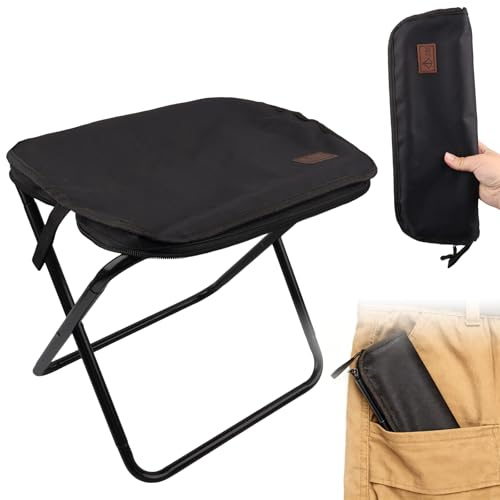 TIANCEWAN Tabouret Pliant Portable Léger, Tabouret Pliant Camping en Tissu Oxford et Acier Carbone, Chaise de Camping Pliable pour Camping Pêche Déplacement Maison