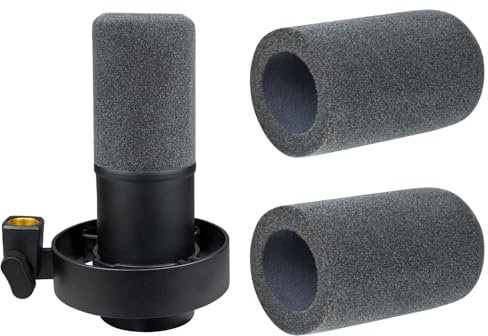 SOULWIT - 2 Unidades Parabrisas Anti-Viento Flocado para Fifine K688 (K688T/K688CT) Microfónos, Filtro Antipop y Protector de Mic Cubierta Pantallas antiviento - Gris