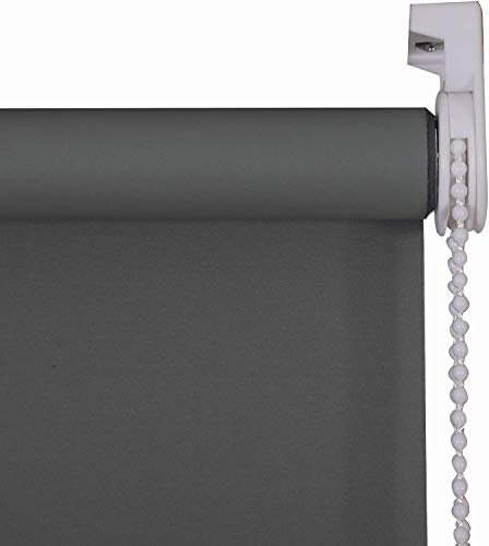 My Home Store Blackout Roller Blinds Trimmable Easy Fit UV-Resistant Thermal Blind (Light Grey, 120 x 165 cm)