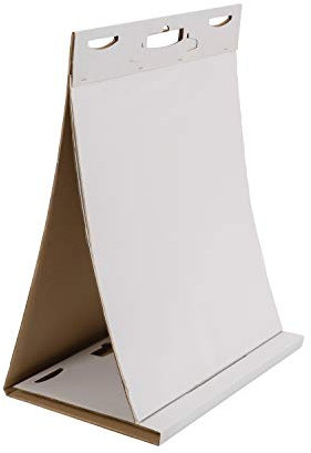 BoardsPlus Flipchartblockaufsteller mit 20 Blättern, blanko, selbstklebend, 70 gr/m², 58,5 x 50 cm