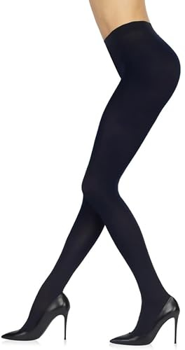 Sarah Borghi Collant Donna 200 Denari Invernali Super Coprenti, Calze Opache Tinta Unita in Morbida Microfibra con Lycra e Tassello in Cotone, Made in Italy (blu, L)